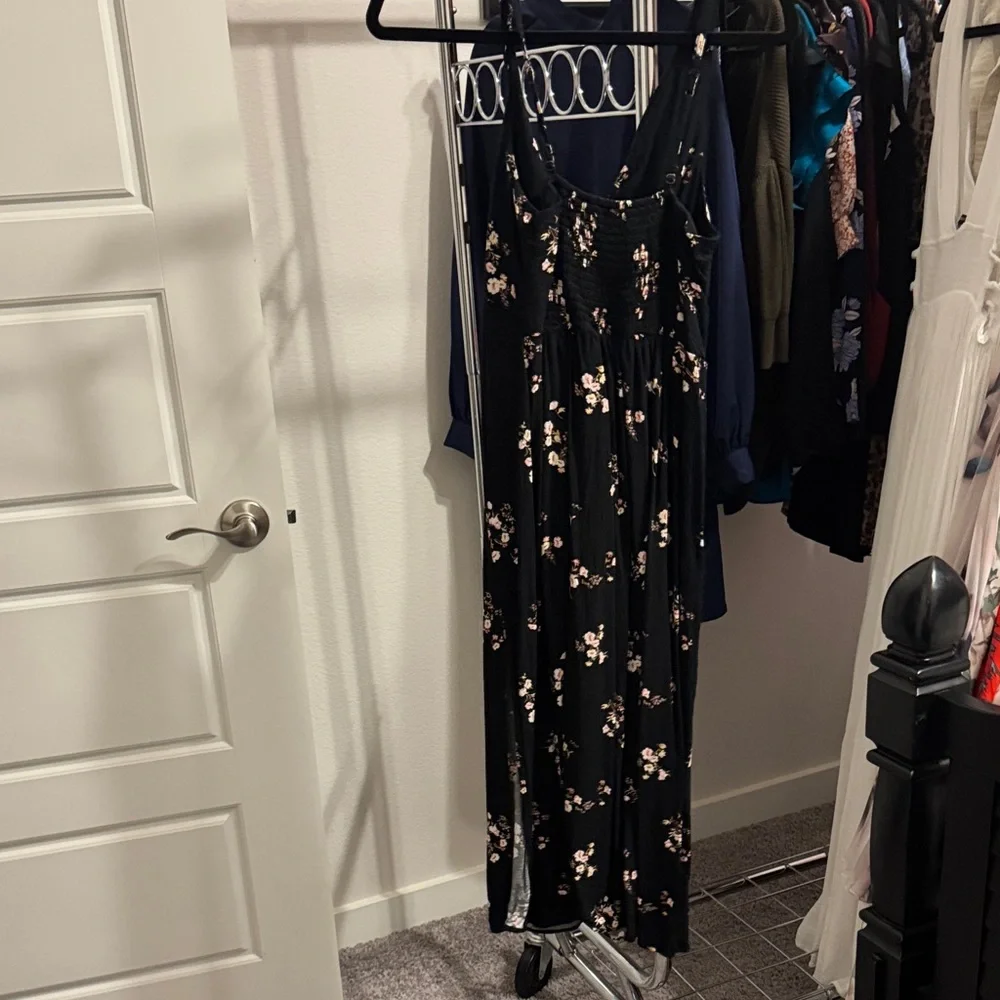 Abercrombie & Fitch Black Floral Midi Dress - Picture 5 of 5